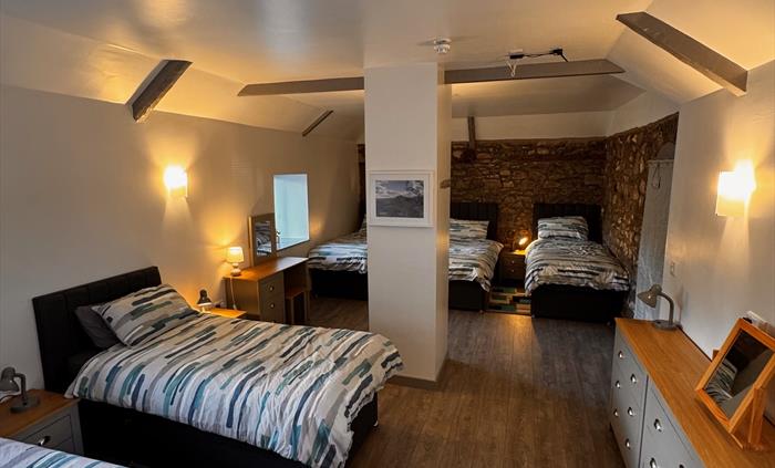 Beds in a shared accommodation.